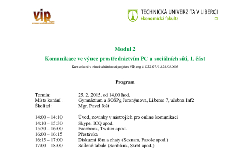 Vzdělávací kuzry - Technická univerzita Liberec